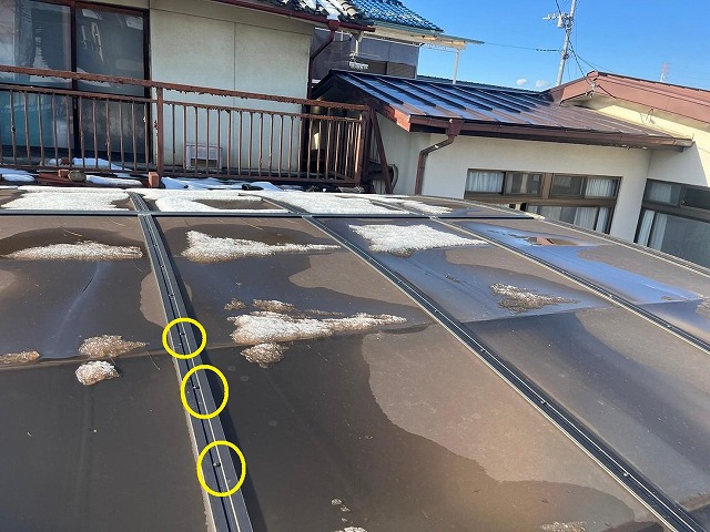 昭和町　雪害カーポート破損現調